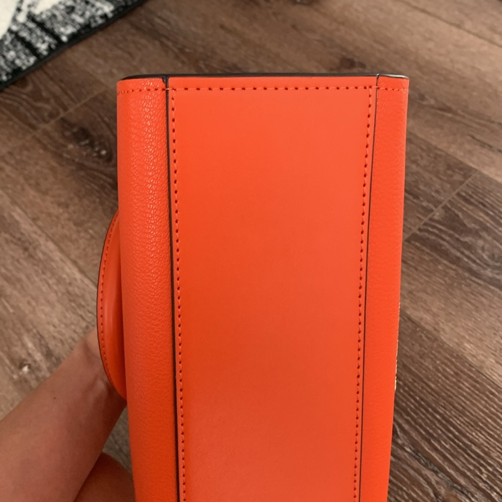 New Michael Kors Orange Red Clay Hamilton Small Satchel Bag Purse Crossbody Bag - Picture 7 of 8